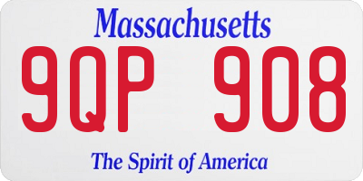 MA license plate 9QP908