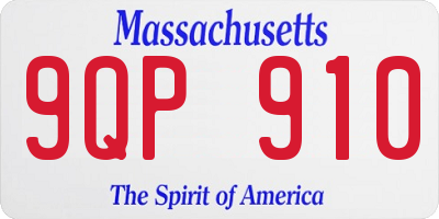 MA license plate 9QP910