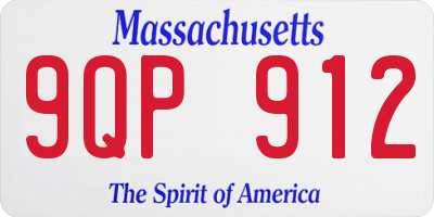 MA license plate 9QP912