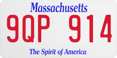 MA license plate 9QP914