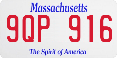 MA license plate 9QP916
