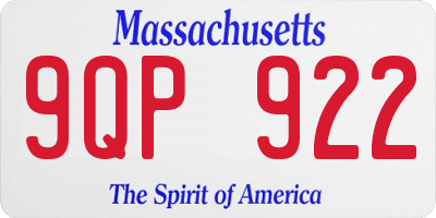 MA license plate 9QP922