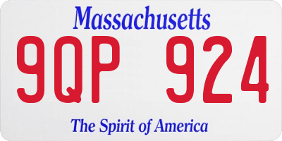 MA license plate 9QP924