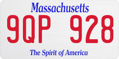 MA license plate 9QP928