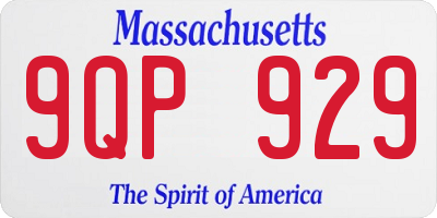 MA license plate 9QP929