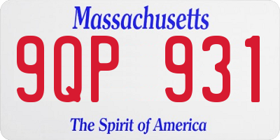 MA license plate 9QP931