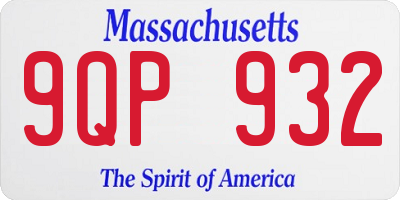 MA license plate 9QP932