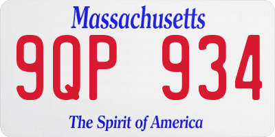 MA license plate 9QP934