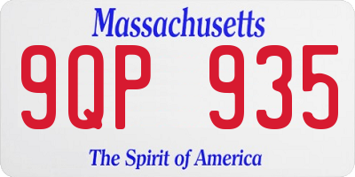 MA license plate 9QP935