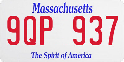 MA license plate 9QP937