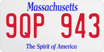 MA license plate 9QP943