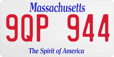 MA license plate 9QP944