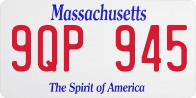 MA license plate 9QP945