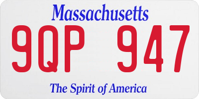 MA license plate 9QP947