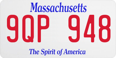 MA license plate 9QP948