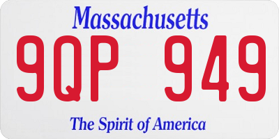 MA license plate 9QP949
