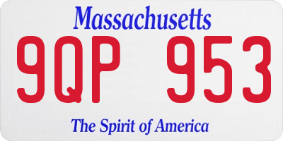 MA license plate 9QP953