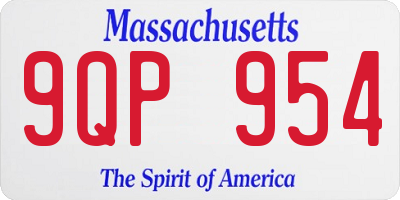 MA license plate 9QP954
