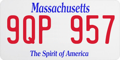 MA license plate 9QP957