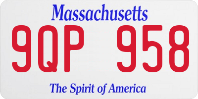 MA license plate 9QP958