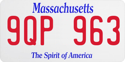 MA license plate 9QP963