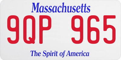 MA license plate 9QP965