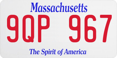 MA license plate 9QP967