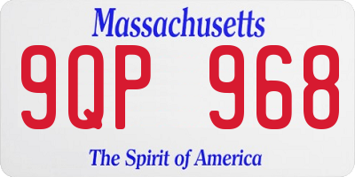 MA license plate 9QP968
