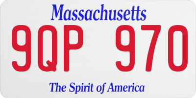 MA license plate 9QP970