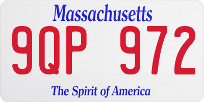 MA license plate 9QP972