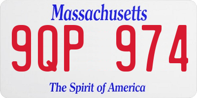 MA license plate 9QP974