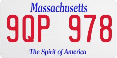 MA license plate 9QP978