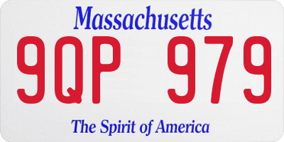 MA license plate 9QP979