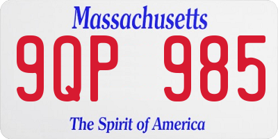 MA license plate 9QP985