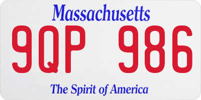 MA license plate 9QP986