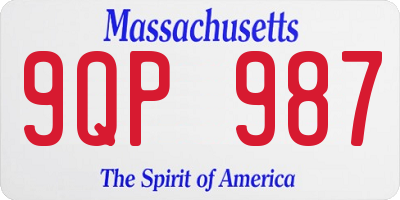 MA license plate 9QP987