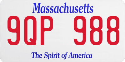 MA license plate 9QP988