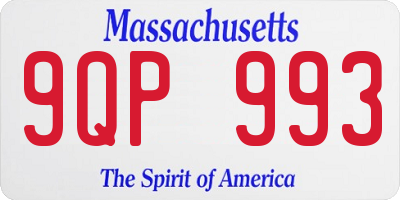 MA license plate 9QP993