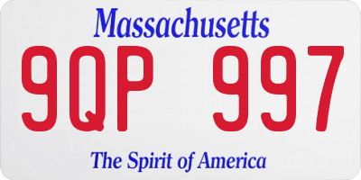 MA license plate 9QP997