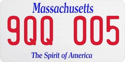MA license plate 9QQ005