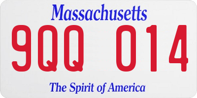 MA license plate 9QQ014