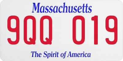 MA license plate 9QQ019