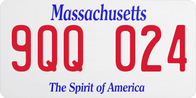 MA license plate 9QQ024