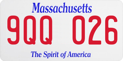 MA license plate 9QQ026