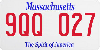MA license plate 9QQ027