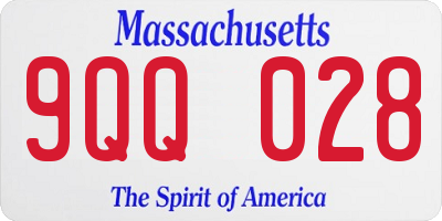 MA license plate 9QQ028