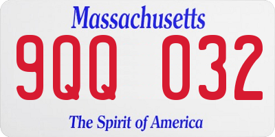 MA license plate 9QQ032