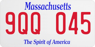 MA license plate 9QQ045
