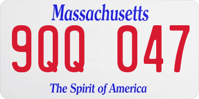 MA license plate 9QQ047
