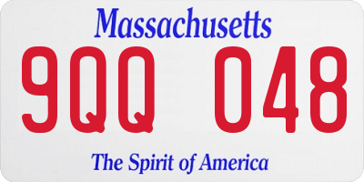 MA license plate 9QQ048